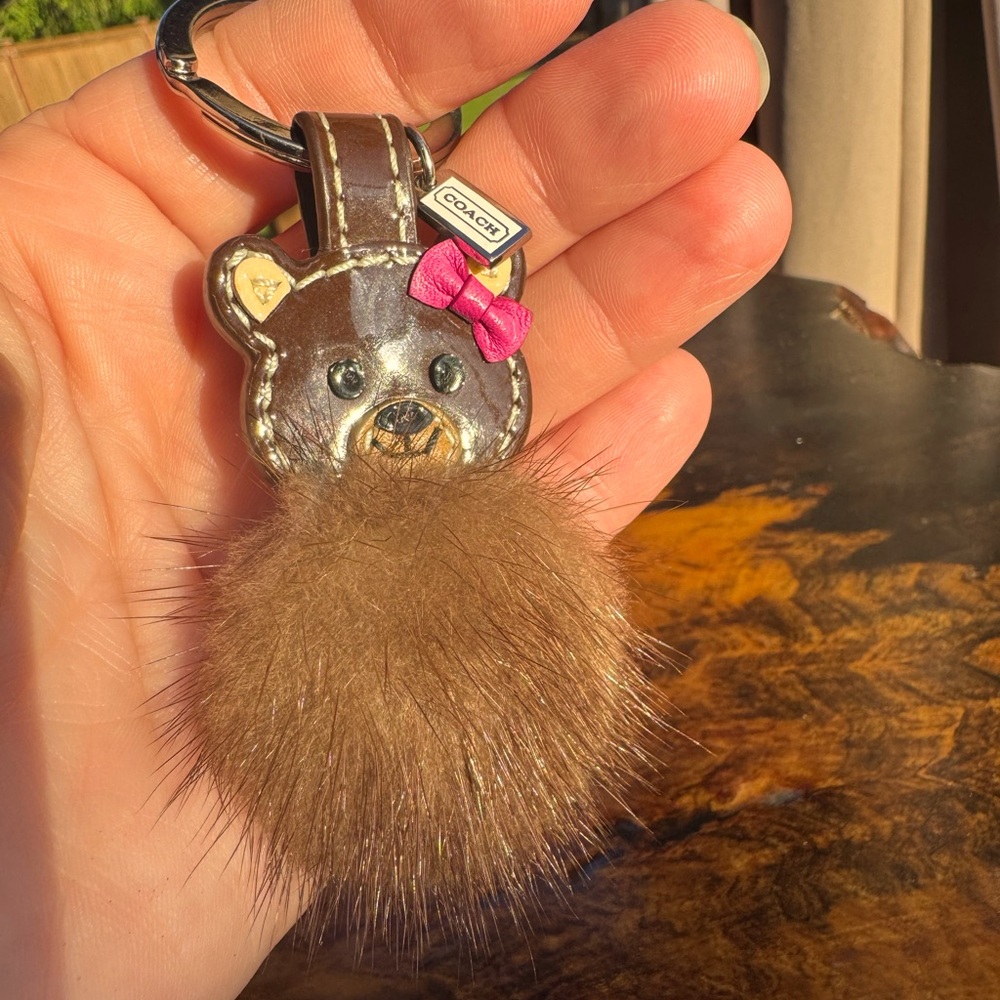 Coach Mink Brown Bear Keychain
